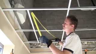 How To Install A Suspended Ceiling Grid installation Basic [upl. by Mercorr403]