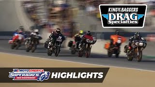 MotoAmerica Drag Specialties King of the Baggers Race Highlights at Laguna Seca 2020 [upl. by Ileyan]