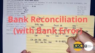 Bank Reconciliation with Bank Error  Part 1 [upl. by Kirchner]