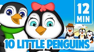 Ten little penguins counting song collection for kids  Leigha Marina [upl. by Llatsyrc]