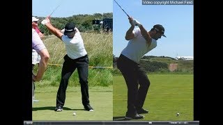 Jon Rahm golf swing  Long Iron faceon amp downtheline July 2017 [upl. by Mirilla]