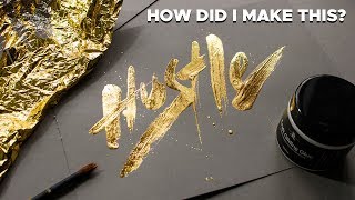 Gold Lettering Process with Gold Foil amp Craft Gilding Glue [upl. by Nerb299]