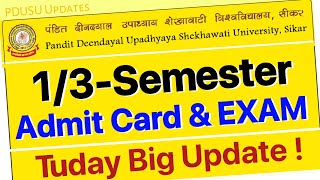 PDUSU Semester Admit Card Kab jari I Shekhawati University BA BSC BCOM Admit Card I PDUSU Updates [upl. by Evars]