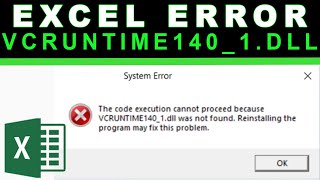 Excel error vcruntime1401dll [upl. by Lorie]