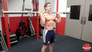 How To Standing StraightBar Military  Overhead Press [upl. by Renmus411]