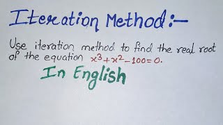 Iteration method  fixed point iteration method [upl. by Iyre]