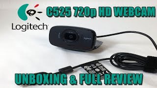 Logitech c525 HD Webcam 720p Unboxing amp Review With Video amp Photos [upl. by Haerle]