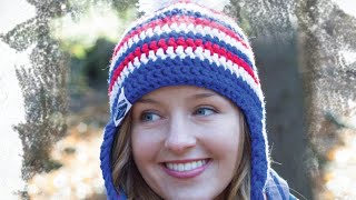 Easy Crochet USA Peak Ear Flap Braided Hat [upl. by Sanjiv]