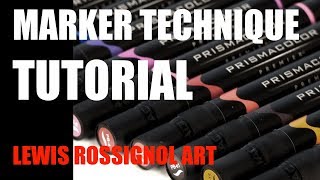 Prismacolor Marker Technique Tutorial [upl. by Tniassuot]