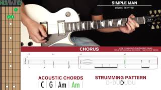 Simple Man Guitar Cover Lynyrd Skynyrd 🎸STANDARD TUNING Tabs  Chords [upl. by Ahsimot]