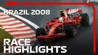 Lewis Hamilton Wins First World Title  2008 Brazilian Grand Prix  Race Highlights [upl. by Fletch]