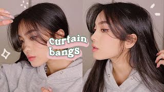 HOW TO STYLE CURTAIN BANGS  LAYERS 💫 HAIR TUTORIAL [upl. by Aimil431]