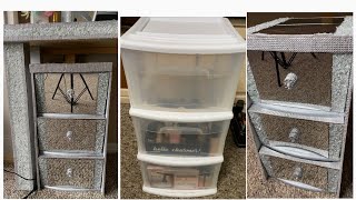 DIY GLAM Night Stand  DIY Glam 3 Drawer Storage Container  DIY Makeup Organizer [upl. by Quartet]