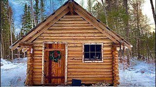 Remote Log Wilderness Cabin Inside Tour And New Stove [upl. by Nnyrb]