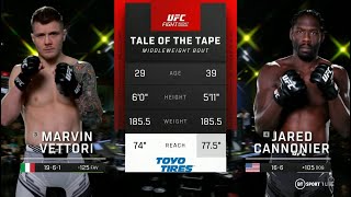 Marvin Vettori vs Jared Cannonier Full Fight Full HD [upl. by Trici]