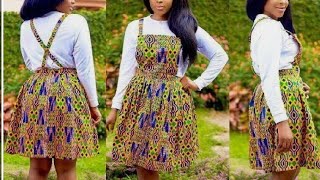 How I made my Simple Dungaree African Print Skirt Beautarie [upl. by Llewsor487]