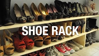 DIY Wooden Shoe Rack  Superholly [upl. by Airreis613]