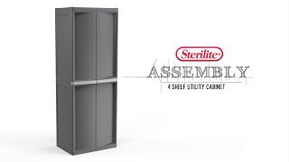 Sterilite 4 Shelf Utility Cabinet Assembly [upl. by Clementis513]