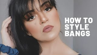 HOW I STYLE MY BANGS  super easy [upl. by Aerdma]