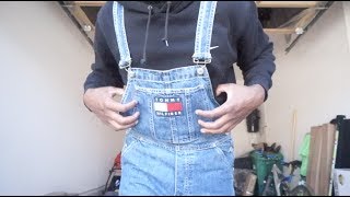 HOW TO STYLE OVERALLS Vintage Tommy Hilfiger [upl. by Qirat]