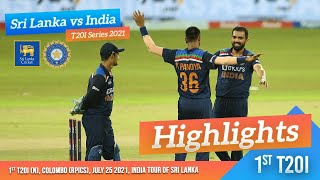 1st T20I Highlights  Sri Lanka vs India 2021 [upl. by Jeri535]