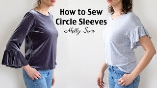 How to Sew a Circle Sleeve  Sleeve Ruffle Tutorial [upl. by Idisahc]