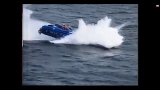 CRASH COMPILATION OFFSHORE POWERBOAT CRASHSUBMERGEDFIRE [upl. by Eibbed]