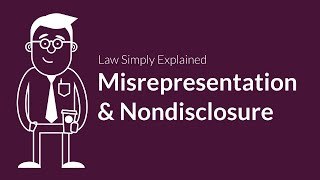 Misrepresentation and Nondisclosure  Contracts  Defenses amp Excuses [upl. by Leibarg]