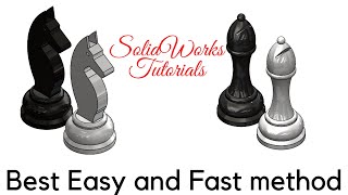 Designing Chess Pieces Part2  Knight and Bishop  SolidWorks Tutorials 5 [upl. by Fowler]