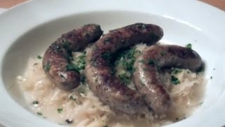 Quick German Bratwurst and Sauerkraut Dish [upl. by Ahseikram760]