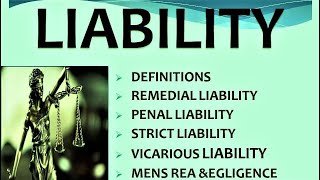 LIABILITY  KINDS OF LIABILITY JURISPRUDENCE [upl. by Irroc]