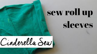 Roll up sleeves and sew in place  Easy hand sewing cuffed sleeves  Cinderella Sew [upl. by Ahsaetal]