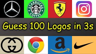 Guess 100 Logos in 3 Seconds Logo Quiz [upl. by Anileve]