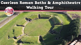 CAERLEON ROMAN BATHS amp AMPHITHEATRE WALES  Walking Tour  Pinned on Places [upl. by April]