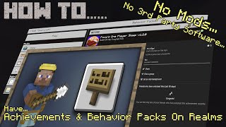 Minecraft Bedrock Edition  How To Have Achievements amp Behaviour Packs Realms Only [upl. by Attoynek]