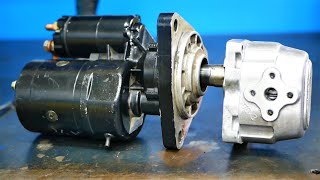 Engine starter  Hydraulic pump  Something COOL [upl. by Naara235]