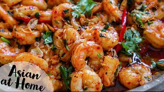 4 Minutes Spicy Garlic Shrimp [upl. by Jaye240]