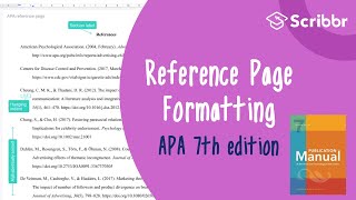 APA 7th Edition Formatting the APA Reference Page  Scribbr 🎓 [upl. by Lesko220]