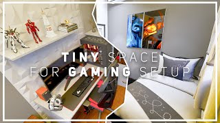 SMALL GAMING ROOM SETUP WITH BED  SMALL BEDROOM MAKEOVER GAMING AREA [upl. by Susejedesoj]