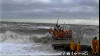 RNLI lifeboat launch in rough sea [upl. by Noswal]