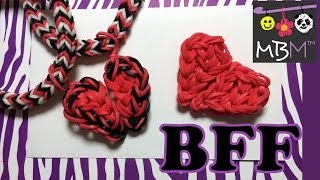 Rainbow Loom Charms Best Friend Half Hearts BFF [upl. by Hiro]