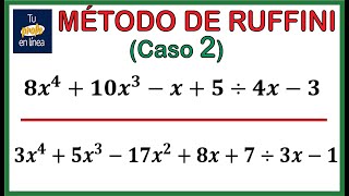 MÉTODO DE RUFFINI Caso 02 División Algebraica [upl. by Eyllib]