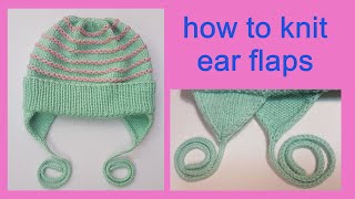 How to knit ear flaps for a hat Detailed tutorial [upl. by Ahsercul]