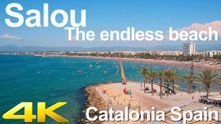 Tiny Tour  Salou Spain  Walk along the beach 2019 Summer [upl. by Xeno]