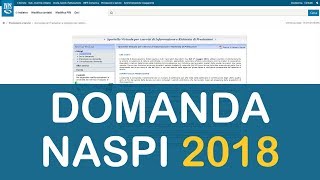 Come richiedere la DISOCCUPAZIONE domanda NASPI ONLINE [upl. by Alyacim]