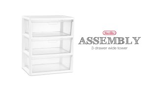 Sterilite Wide 3Drawer Tower Assembly [upl. by Dori759]