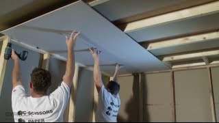 How to Install Plasterboard Part 3 Ceilings and Walls [upl. by Akeylah]