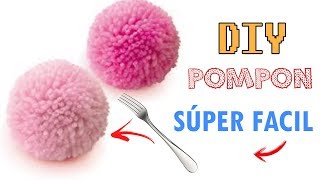 COMO HACER UN POMPON DE LANA CON UN TENEDOR [upl. by Donatelli]