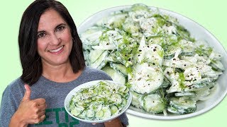 How to Make Creamy Cucumber Salad  Best Summer Side Dish Recipes  Well Done [upl. by Niriam342]