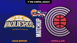 Vaqueros de Bayamón vs Criollos de Caguas  BSN2024 [upl. by Lilas]